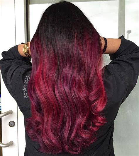 dark red ombre hair color